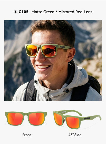 Sonnenbrille polarisiert bunt Outdoor Wandern Reißverschlussetui Unisex