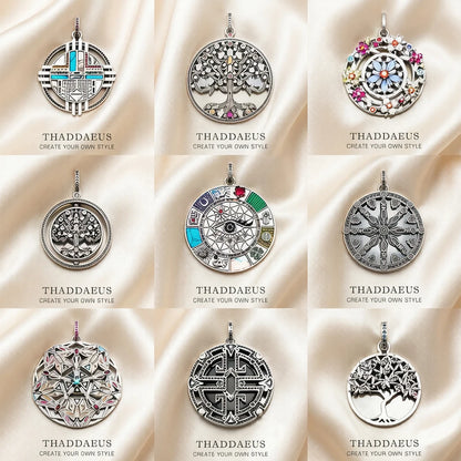 Damen-Charm-Anhänger Amulett magisch Natur Glück aus Sterlingsilber