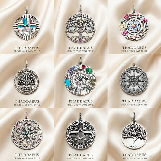 Damen-Charm-Anhänger Amulett magisch Natur Glück aus Sterlingsilber