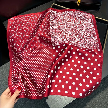 Damen Seidenschal gepunktet quadratisch Kopftuch Hijab Bandana Pashmina B