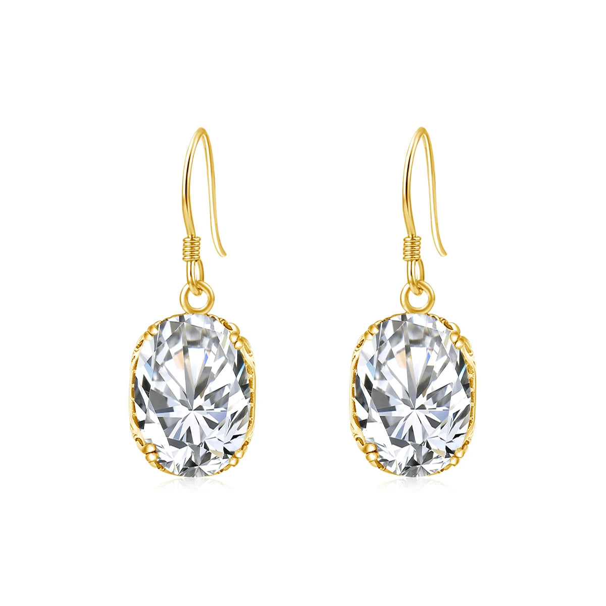 Damen-Ohrringe Tropfen-Form Regenbogen-Topas mit 18K-Goldplattierung aus 925er Silber