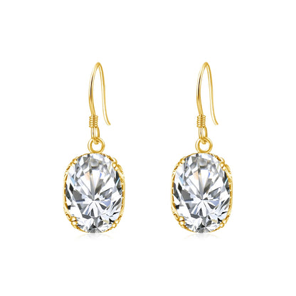 Damen-Ohrringe Tropfen-Form Regenbogen-Topas mit 18K-Goldplattierung aus 925er Silber