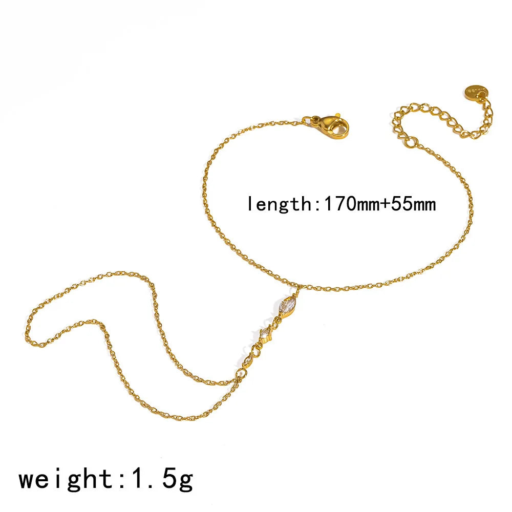 Damen-Kettenarmband in Y-Form mit bunten Zirkonia