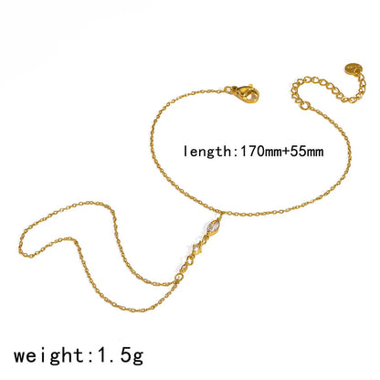 Damen-Kettenarmband in Y-Form mit bunten Zirkonia
