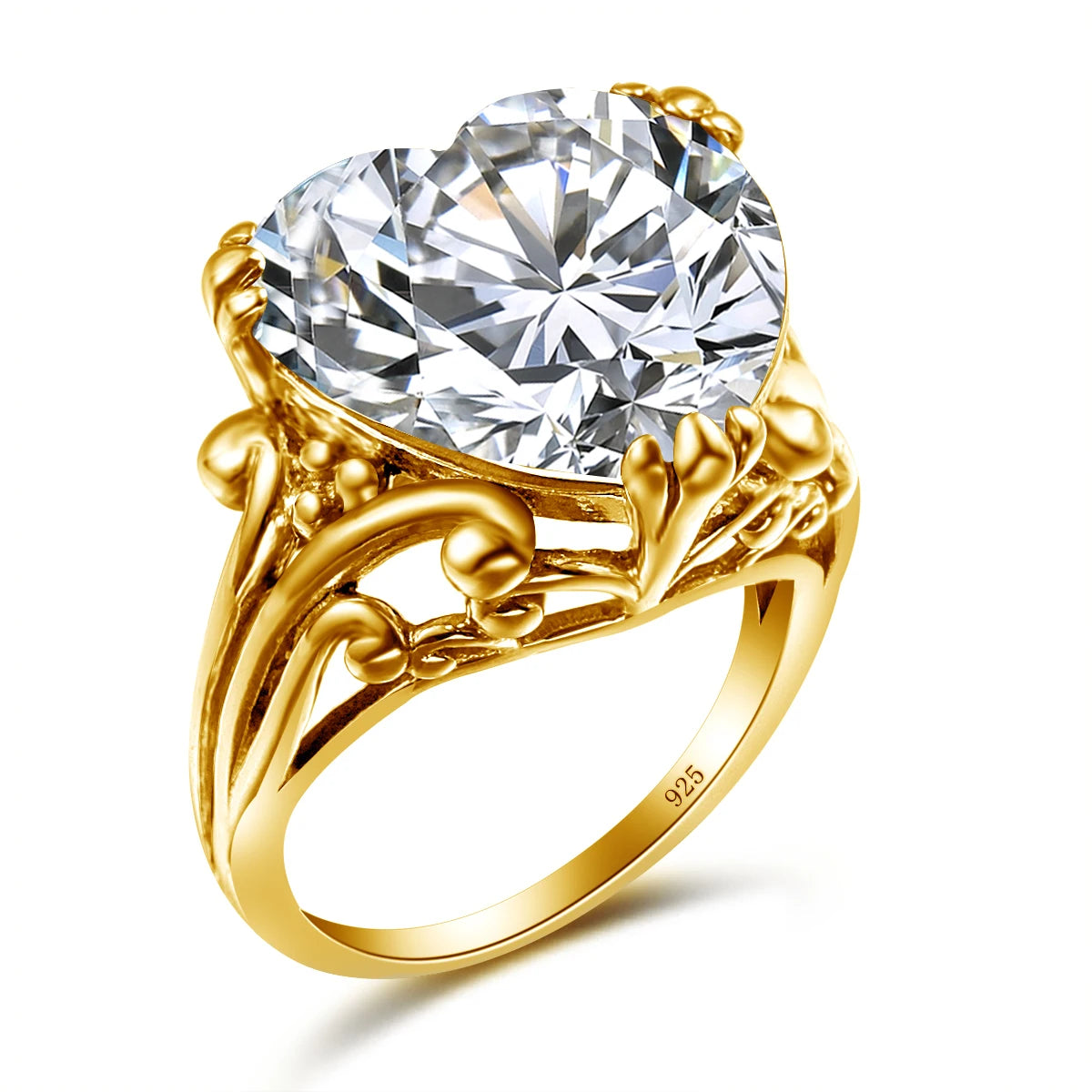 Damen-Ring aus 925-Silber mit Herzform und Mystic-Topas Regenbogenfarben für Alltag und festliche Anlässe