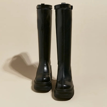 Damen Reiterstiefel im Römischen Stil mit 10 cm hoher Ferse