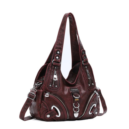 Damen-Schultertasche mit Leopardenmuster und Top-Handle Tragegriff für Alltag und Freizeit Vielseitig