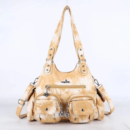 Damen-Handtasche Mit Viel Stauraum Und Mehrfachfächern Aus PU-Leder Für Alltag Und Freizeit