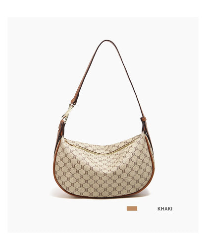 Damen Schultertasche aus PVC-Leder im Retro-Hobo-Stil mit großem Fassungsvermögen