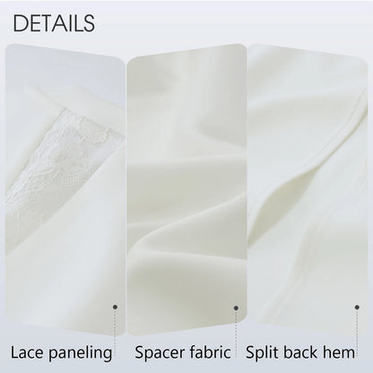 Elegantes Damen Midikleid Aus Leichtem Jersey Mit Spitze Und Schlitz