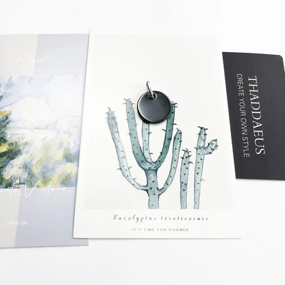 Damen-Charm-Anhänger Hämatit Scheibe Ornament klassisch aus Sterlingsilber