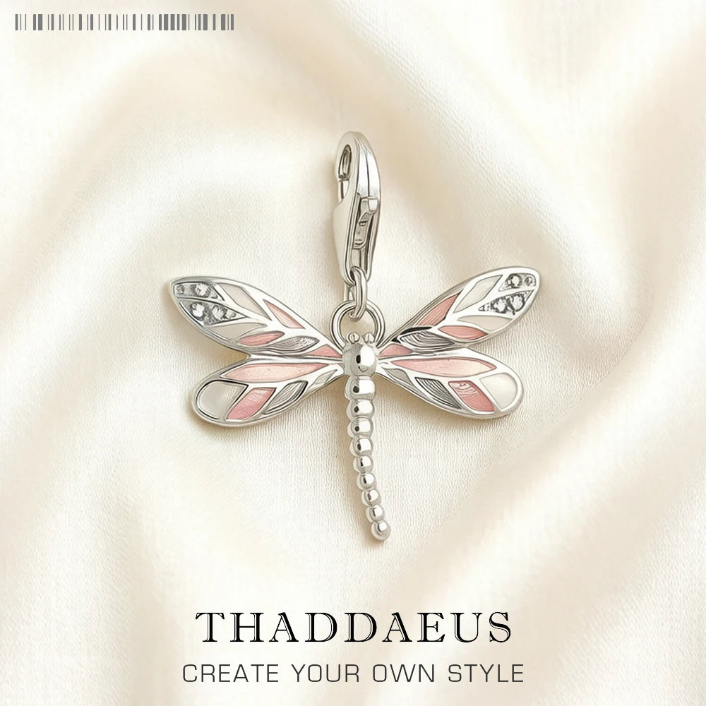 Schmuckanhänger Schmetterling aus 925 Sterlingsilber mit rosa Emaille und Öse