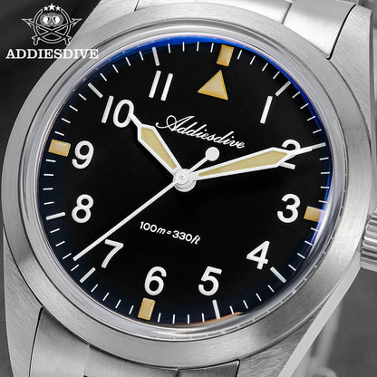 ADDIESDIVE New Watch For Men's Reloj Hombre AD2502 VH31 Movement Titanium Alloy 36mm 100M Waterproof Luminous Quartz Watches