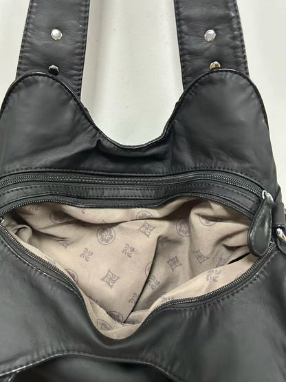 Damen-Schultertasche aus PU-Leder großes Fassungsvermögen ideal für Alltag und Reisen