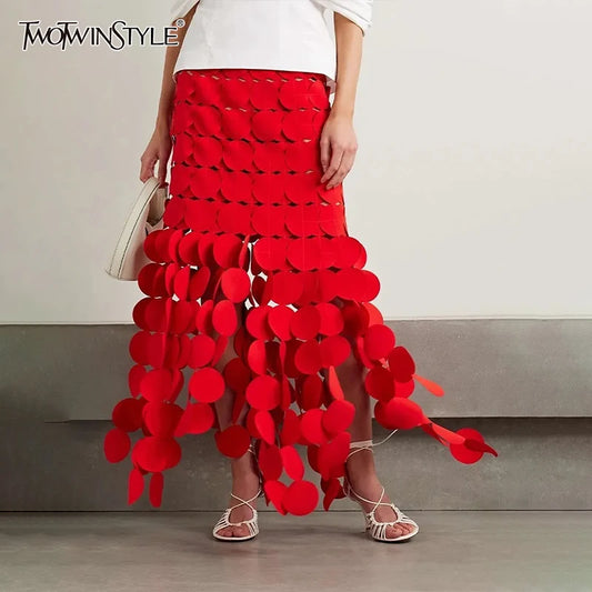 Elegantes Damen-Kleid mit Diamantmuster, Reverskragen und langen Ärmeln – figurbetontes Patchwork-Design mit doppelreihiger Knopfleiste.
