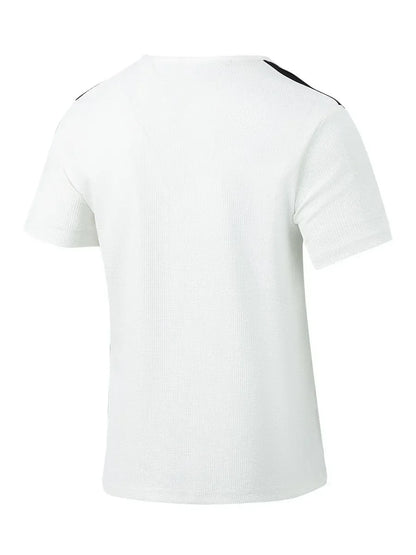 Kurzärmeliges Herren-Sommer-T-Shirt mit lockeren Streifen – vielseitiges, trendiges Oberteil für Paare