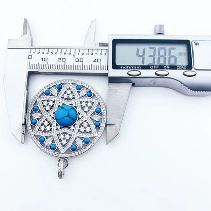 Damen-Charm-Anhänger blaues Ornament Glamour Seele aus Sterlingsilber