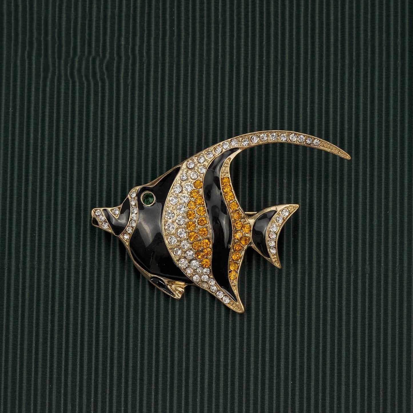 Brosche Fisch Schmetterling Insekt Emaille Kristall Vintage Retro Kleidung Damen