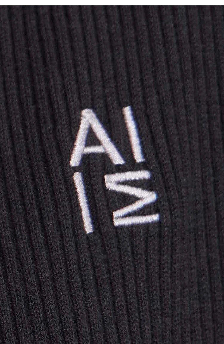 Damen-Strickjacke Buchstaben Slim Reißverschluss Wolle-Mix Herbst-Winter