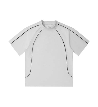 Herren T-Shirt aus 100 Prozent Baumwolle mit Kontrastlinie und Übergröße