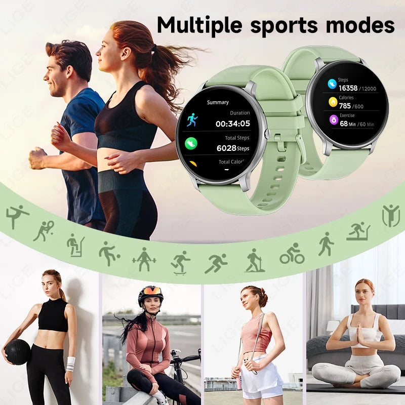 LIGE 2025, neue Smartwatch, 1,39-Zoll-HD-Display, Antwort auf Anruf, Nachricht, Vorschau, Sport, DIY-Zifferblatt, Musik-Smartwatch für Männer und Frauen