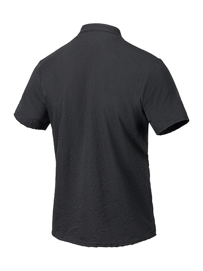 Langarm-Poloshirt für Herren mit Reverskragen – dünnes, vielseitiges Oberteil für Business und Freizeit in Uni-Farben, ideal für den Frühling und Herbst