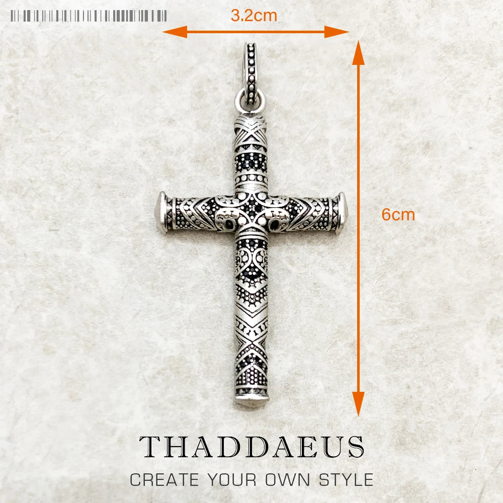 Damen-Charm-Anhänger Kreuz und Krone majestätisch aus Sterlingsilber