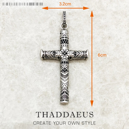 Damen-Charm-Anhänger Kreuz und Krone majestätisch II aus Sterlingsilber