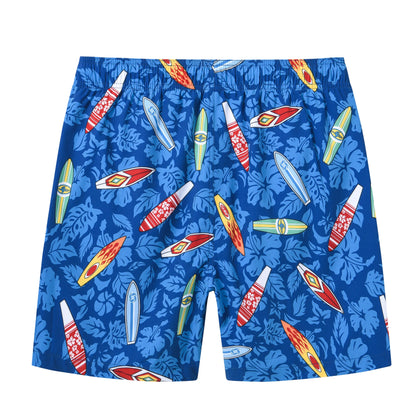 Herren-Badeshorts mit Kompressionsfutter, 2-in-1, schnelltrocknend, mit Kordelzug und Reißverschluss – ideal für den Strand.