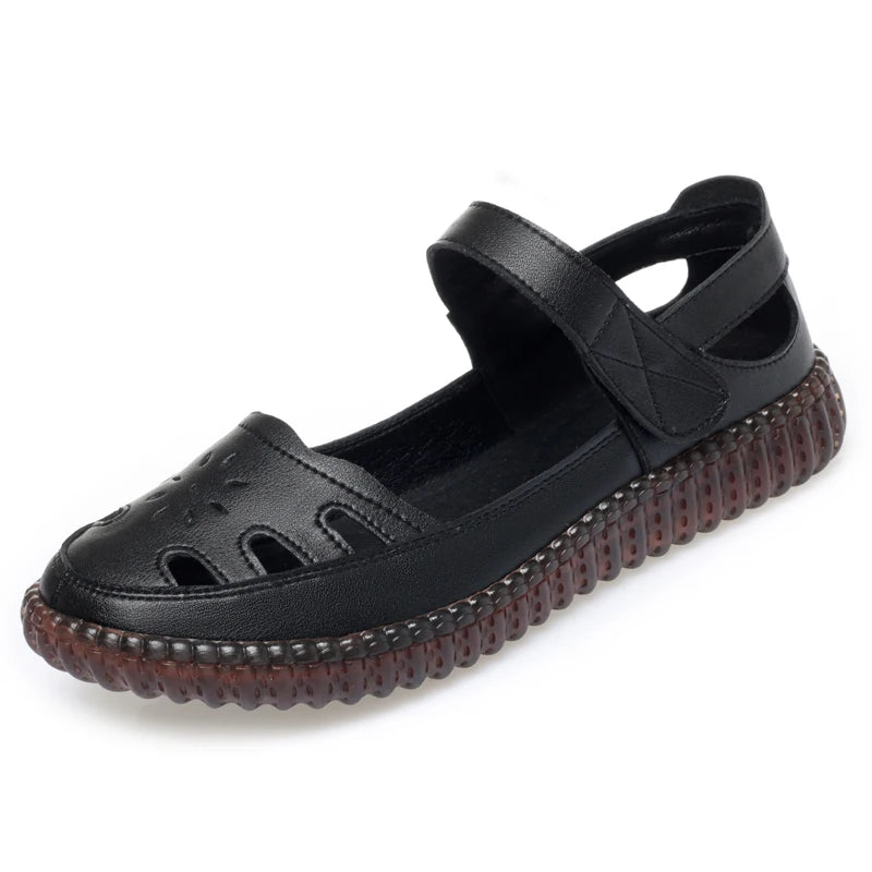 AIYUQI 2025 neue frauen sandalen Flache sohlen nicht-slip hohl frauen schuhe Sommer große-größe weibliche sandalen