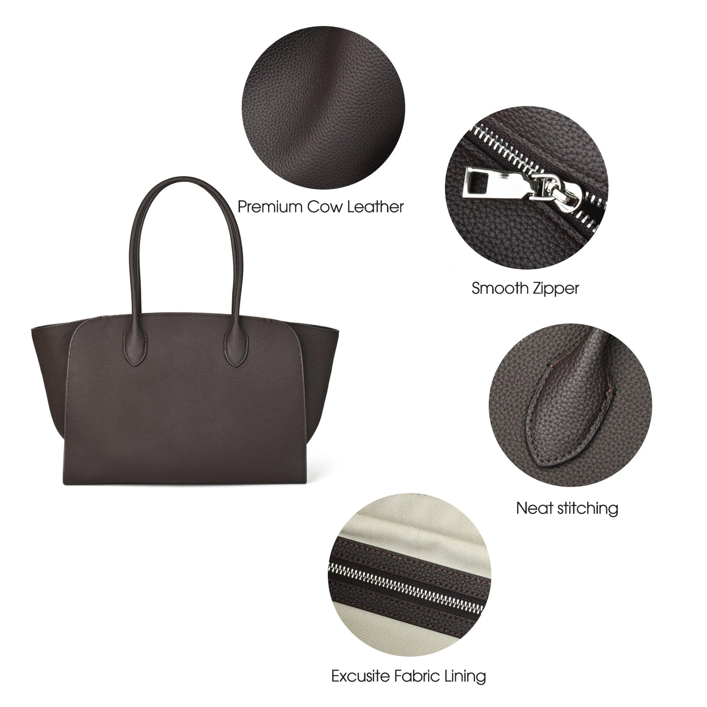 Rindleder Damen-Tasche | Großes Fassungsvermögen