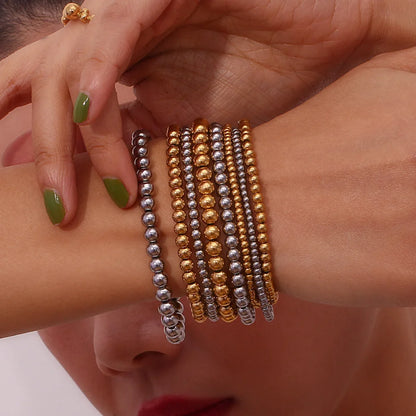 Damen-Perlenarmband mit Farbverlauf aus Edelstahl
