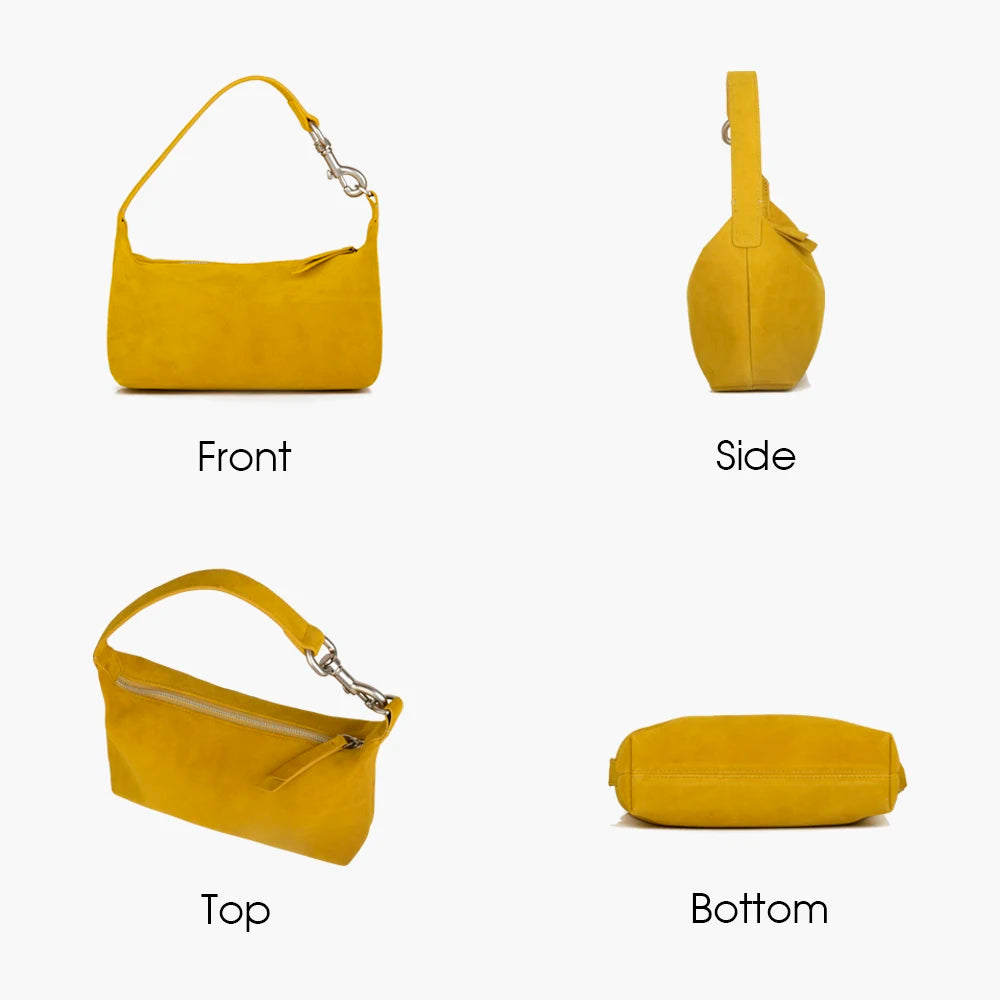 Damen Hobo-Tasche aus Wildleder | Halbmondform Crossbody