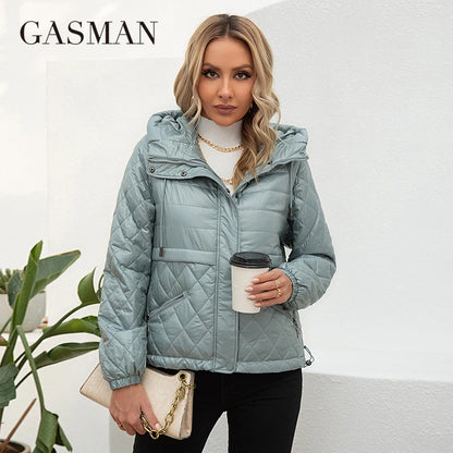Lange Damen-Trenchcoat-Jacke mit Kapuze und Reißverschluss – winddicht und hochwertig für den Frühling