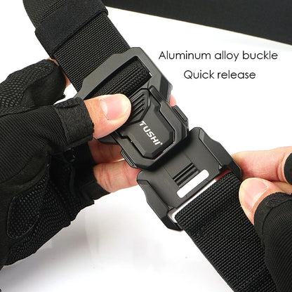 Herren-Elastischer Outdoor-Gürtel aus Aluminiumlegierung mit Schnellverschluss für Trekking