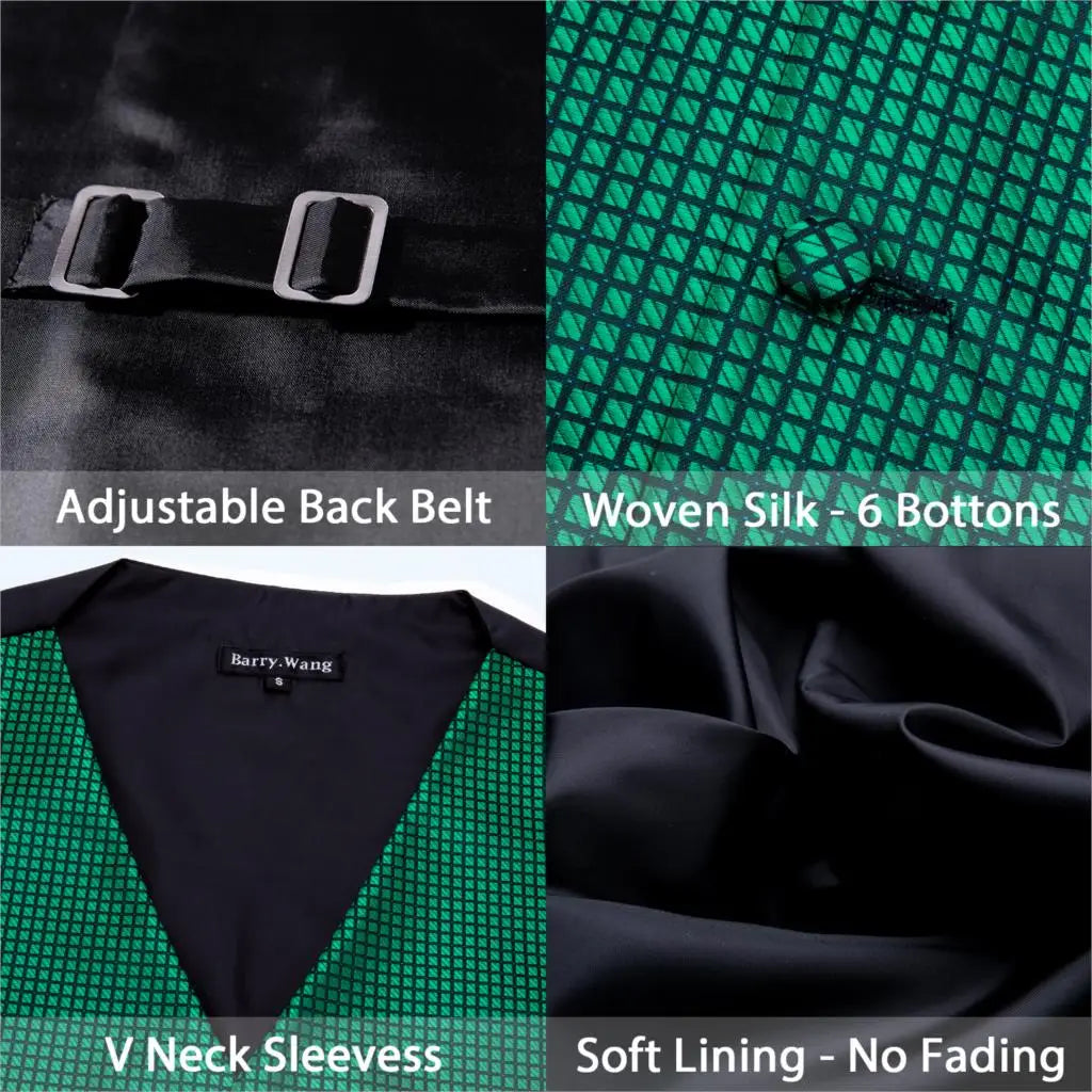 Herrenweste mit verstellbarem Rückengurt, V-Ausschnitt, sechs Knöpfen und Soft-Lining