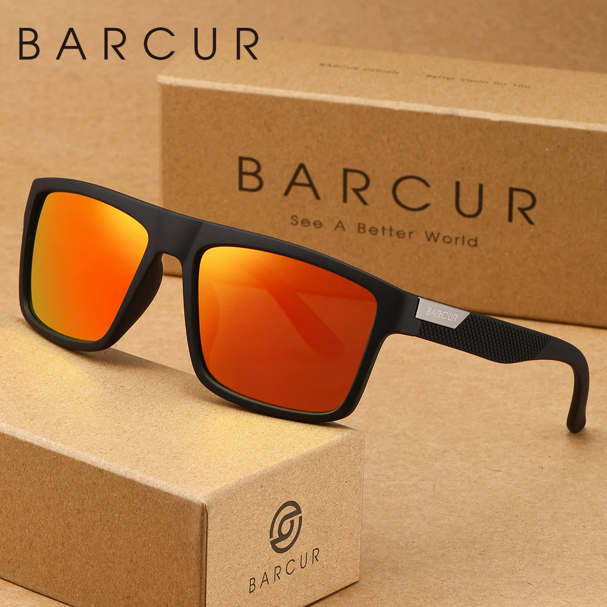 Sonnenbrille quadratisch Business minimalistisch UV400 polarisiert Herren