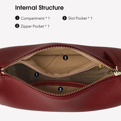 Damen-Handtasche Barrel-Form aus Kalbsleder - Naturfarbe, Gold-Hardware