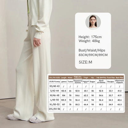Damen-Strickjacke Kapuze Reißverschluss locker 2-teilig Set Herbst