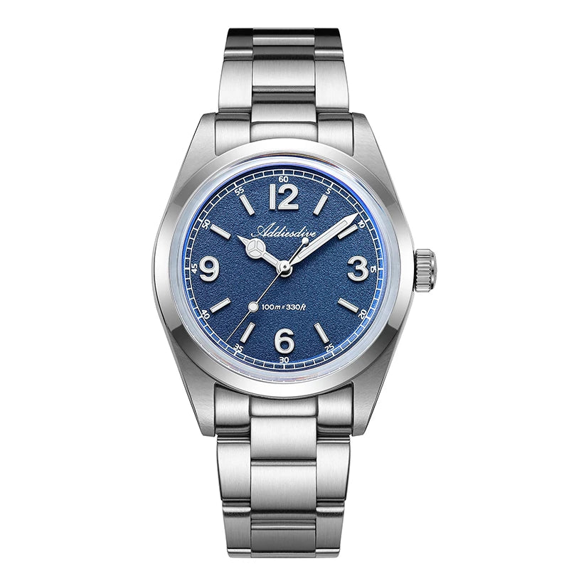 Herren-Quarzuhr 36 mm mit Bubble-Glas in Sommerfarben