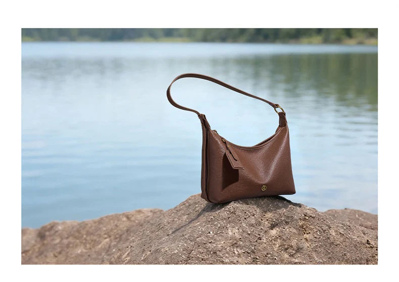 Damen Hobo Tasche Aus Echtem Leder Im Vintage Stil Mit Großer Kapazität