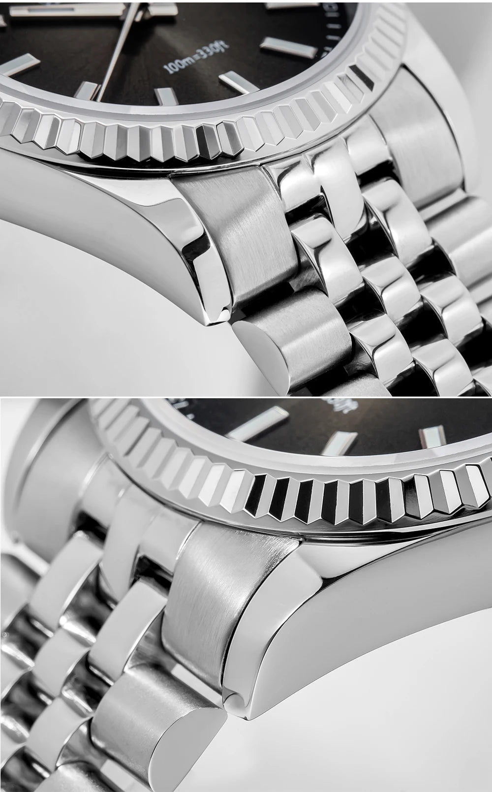 Herren-Quarzuhr mit Jubilee-Armband und Saphirglas