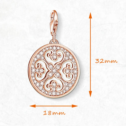 Damen-Charm-Anhänger Roségold Ornament Glück Sommer aus Sterlingsilber