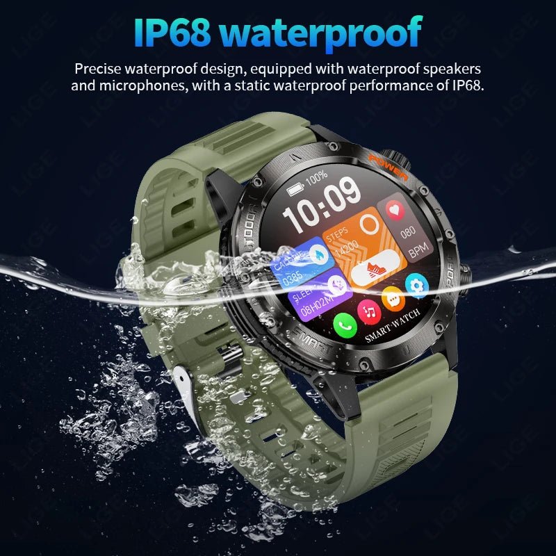 Männer Smartwatch im Outdoor-Design mit Bluetooth und Herzfrequenzmessung