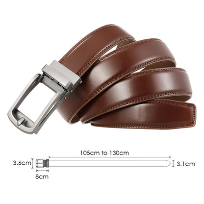 Herren-Gürtel Aus Echtem Leder Mit Automatik-Schnalle Für Anzug Und Business, 31 mm Breite