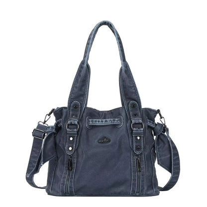 Damen-Handtasche Top-Handle Schultertasche Vintage Stil Aus Weichem PU-Leder Ideal Für Alltag