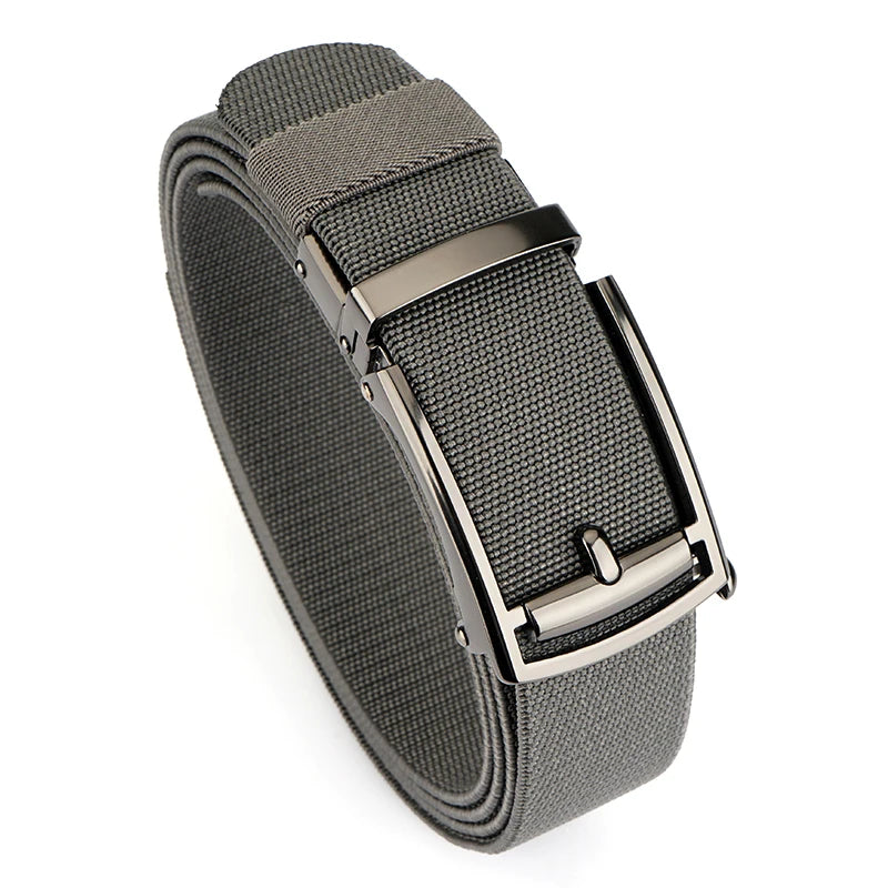 VATLY Elastik-Gürtel Herren Gunmetal Automatik-Schnalle Nylon Einheitsgröße