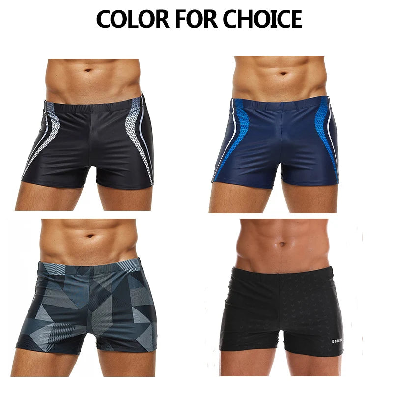 Herren-Badeshorts aus Polyester mit herausnehmbarem Polster – sexy und in großen Größen erhältlich, ideal für Sport und Strand.