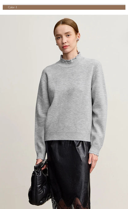 Damen-Rollkragenpullover Pendler-Eleganz locker vielseitig Winter