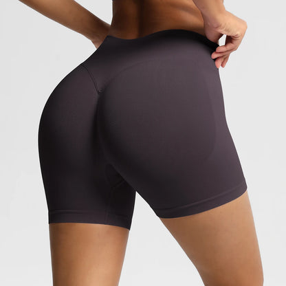 Damen-Sportshorts mit hoher Taille, dunkelgrau, eng geschnitten